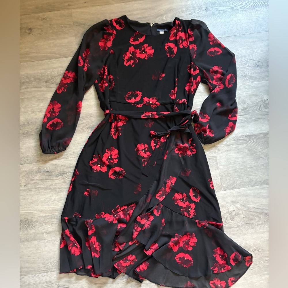 Tommy Hilfiger Black and Red Floral Dress